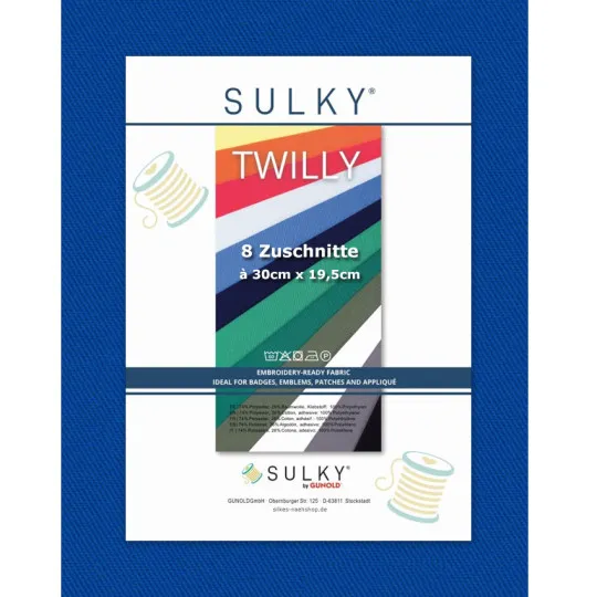 Sulky Twilly Köperstoff 8er-Pack blau
