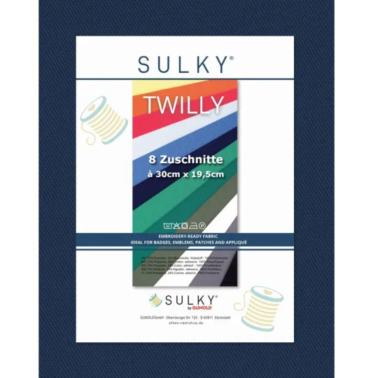 Sulky Twilly Köperstoff 8er-Pack navy