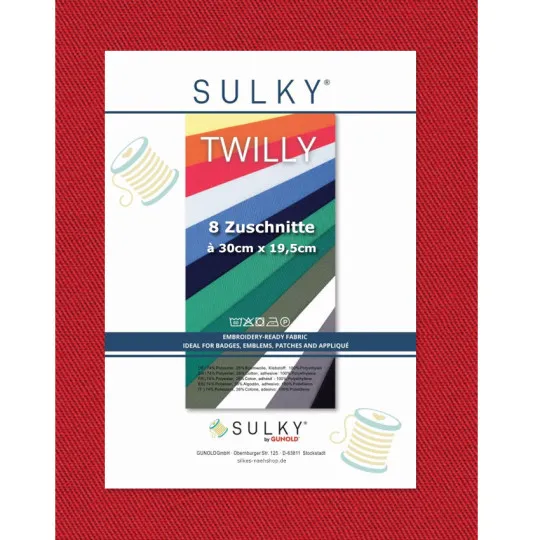 Sulky Twilly Köperstoff 8er-Pack dunkelrot