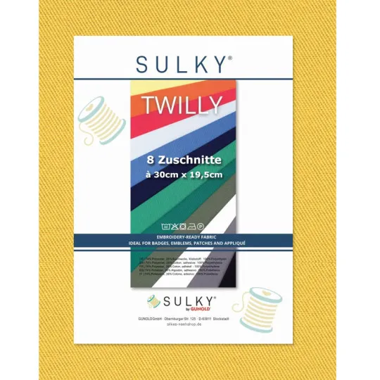 Sulky Twilly Köperstoff 8er-Pack gelb