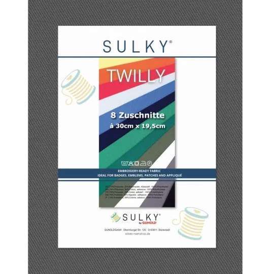 Sulky Twilly Köperstoff 8er-Pack grau