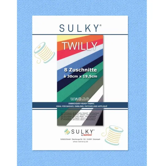 Sulky Twilly Köperstoff 8er-Pack hellblau