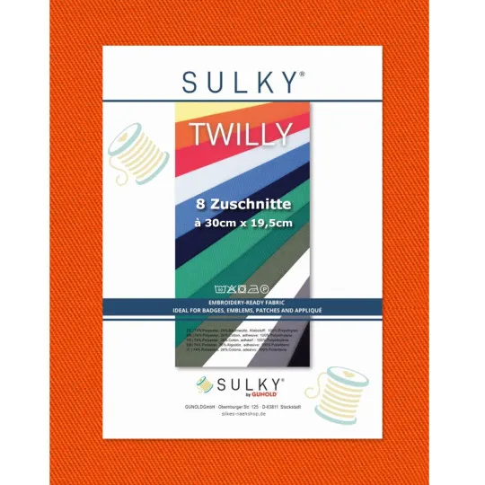 Sulky Twilly Köperstoff 8er-Pack orange