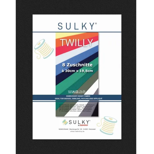 Sulky Twilly Köperstoff 8er-Pack schwarz