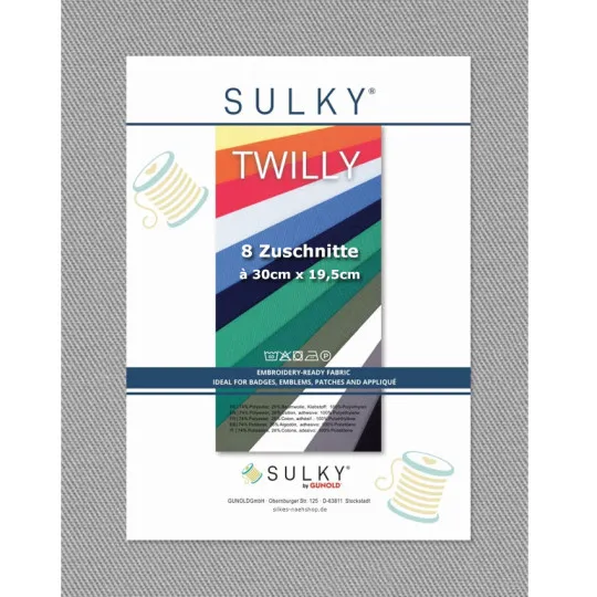 Sulky Twilly Köperstoff 8er-Pack silbergrau