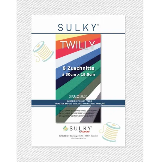 Sulky Twilly Köperstoff 8er-Pack weiß