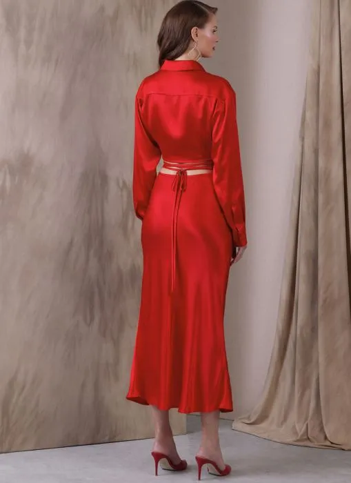 V1944 VOGUE Schnittmuster Hemdbluse Rock