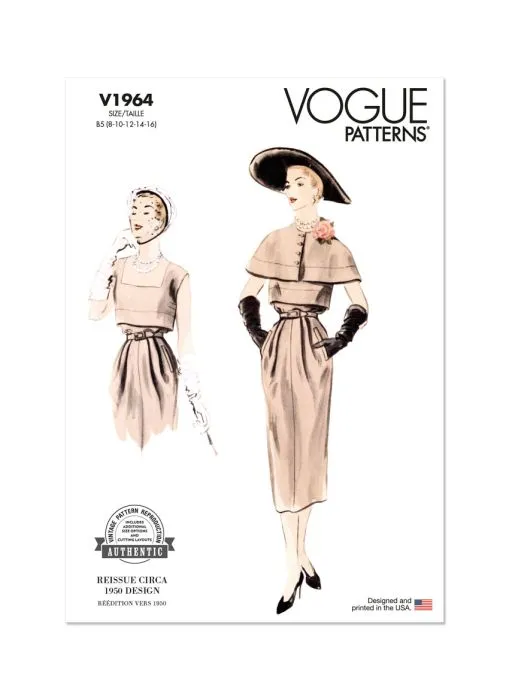 V1964 VOGUE Schnittmuster Vintage-Kostüm 50er Jahre