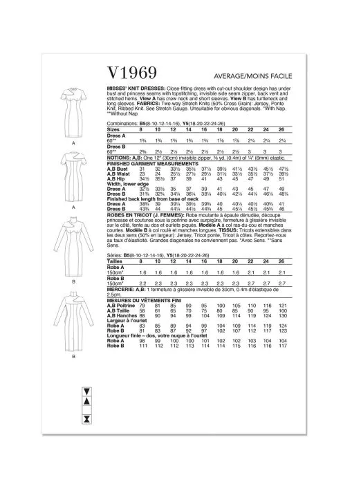 V1969 VOGUE Schnittmuster Kleid Abendkleid