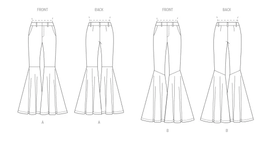 V1974 VOGUE Schnittmuster Schlaghose im 70er Jahre-Stil