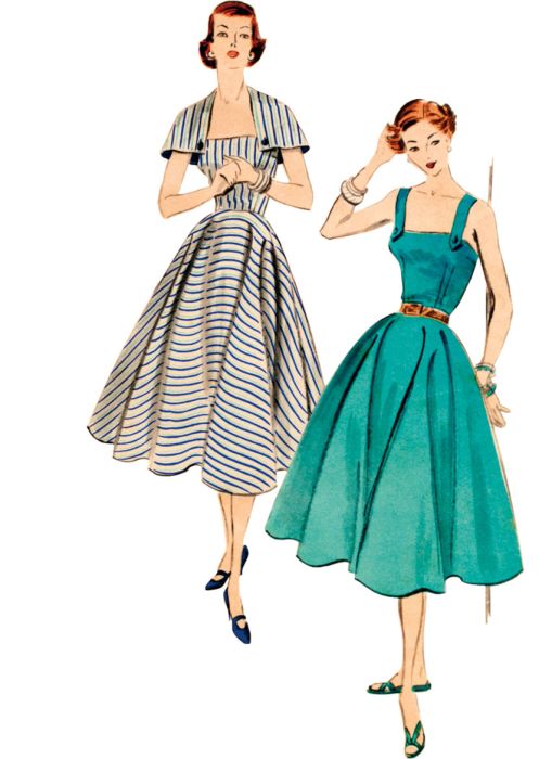 Schnittmuster Vintage Kleid 50er Jahre Vogue 8789 Maschinensticken, Nähen, Schnittmuster
