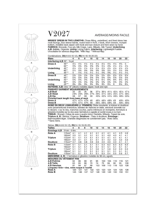 V2027 VOGUE Schnittmuster Abendkleid