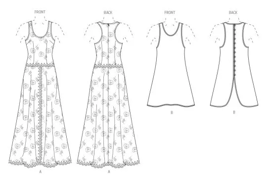 V2028 VOGUE Schnittmuster Abendkleid mit Überkleid