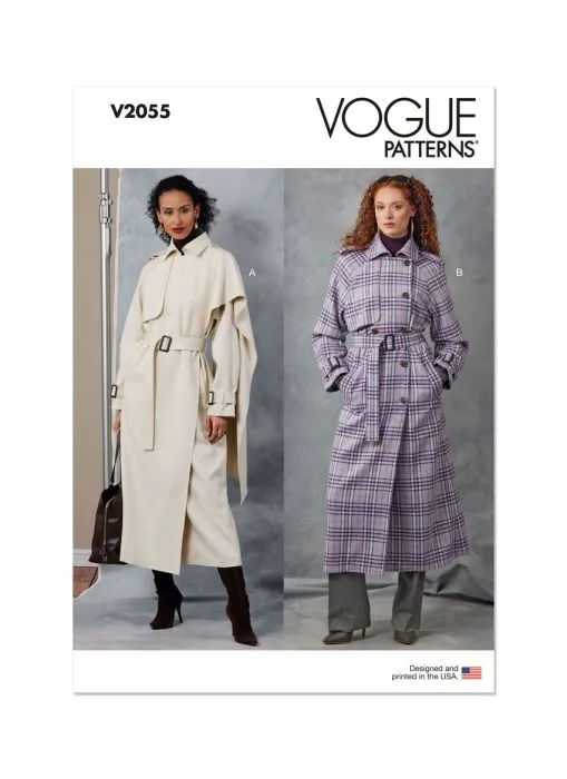 V2055 VOGUE Schnittmuster Trenchcoat mit Gürtel