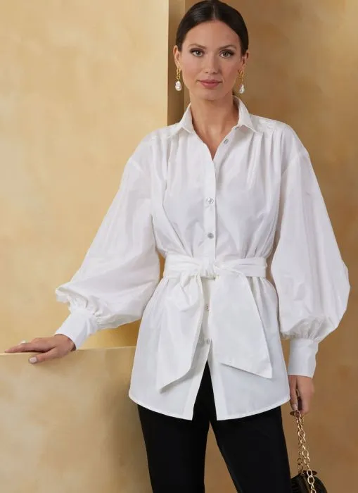 V2068 VOGUE Schnittmuster Bluse im Dichterstil