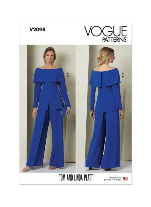 V2098 VOGUE Schnittmuster Designer-Hosenanzug