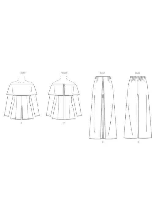 V2098 VOGUE Schnittmuster Designer-Hosenanzug