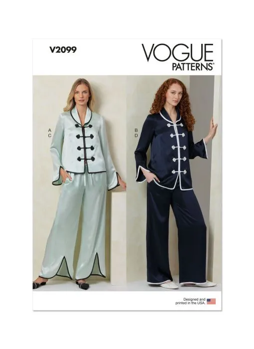 V2099 VOGUE Schnittmuster Pyjama XS-XXL