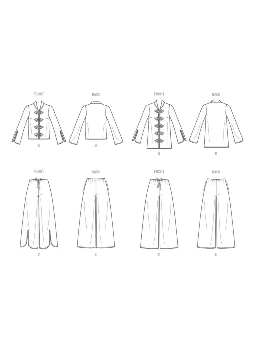 V2099 VOGUE Schnittmuster Pyjama XS-XXL