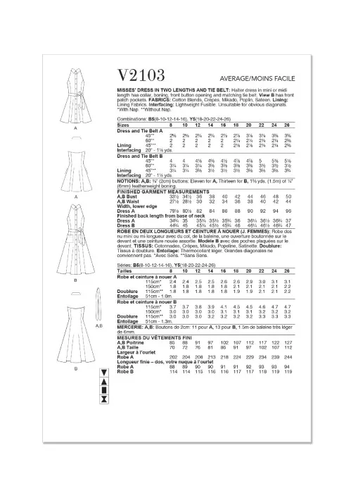 V2103 VOGUE Schnittmuster Neckholder Kleid