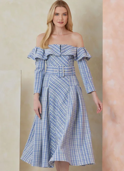 V2104 VOGUE Schnittmuster Kleid schulterfrei