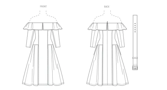 V2104 VOGUE Schnittmuster Kleid schulterfrei