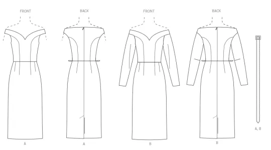 V2105 VOGUE Schnittmuster Kleid Cocktailkleid