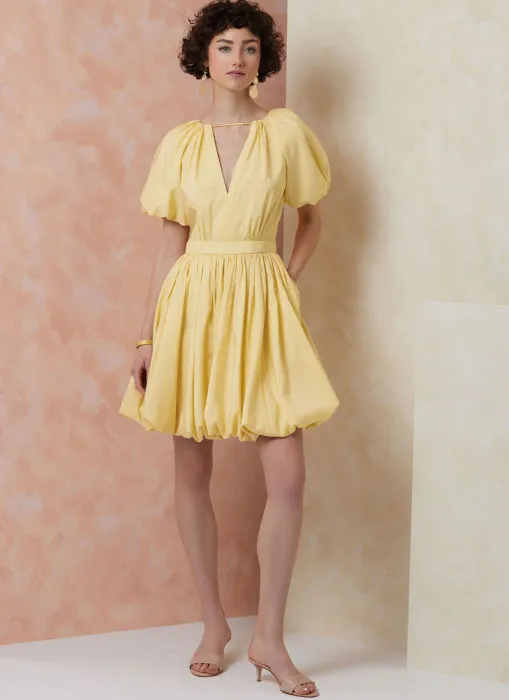 V2106 VOGUE Schnittmuster Kleid Ballonkleid