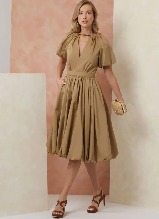 V2106 VOGUE Schnittmuster Kleid Ballonkleid