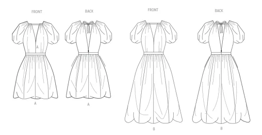 V2106 VOGUE Schnittmuster Kleid Ballonkleid