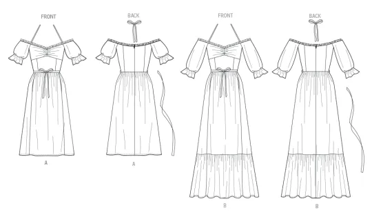 V2107 VOGUE Schnittmuster Kleid Maxikleid