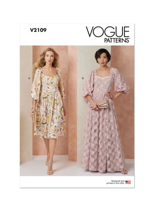 V2109 VOGUE Schnittmuster Kleid Maxikleid
