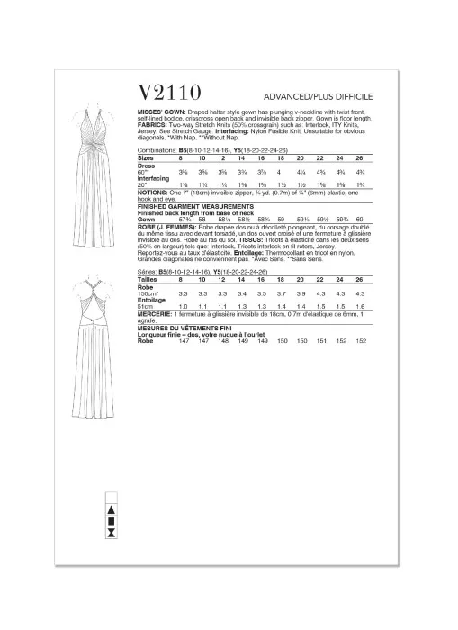 V2110 VOGUE Schnittmuster Abendkleid