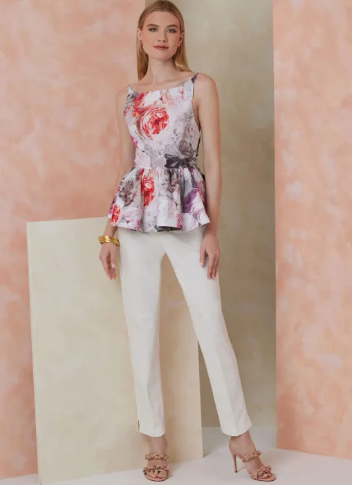 V2112 VOGUE Schnittmuster Peplum Tops