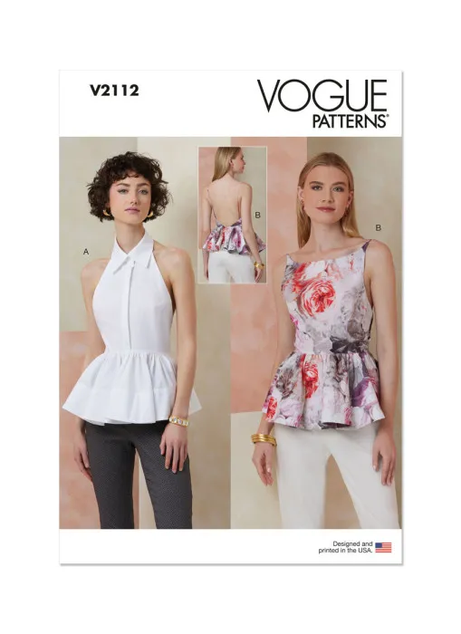 V2112 VOGUE Schnittmuster Peplum Tops