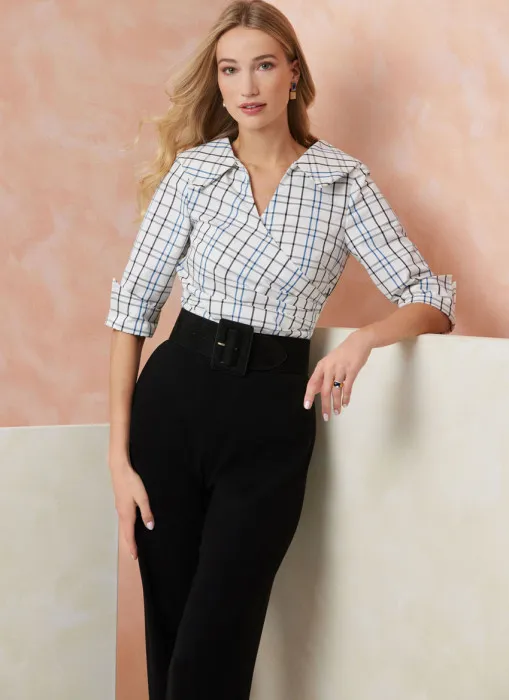 V2113 VOGUE Schnittmuster Bluse in Wickeloptik