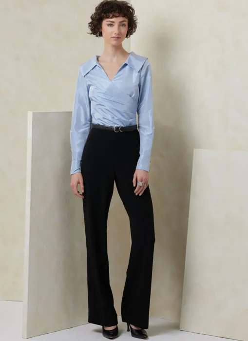 V2113 VOGUE Schnittmuster Bluse in Wickeloptik