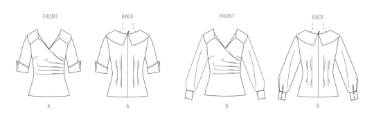 V2113 VOGUE Schnittmuster Bluse in Wickeloptik