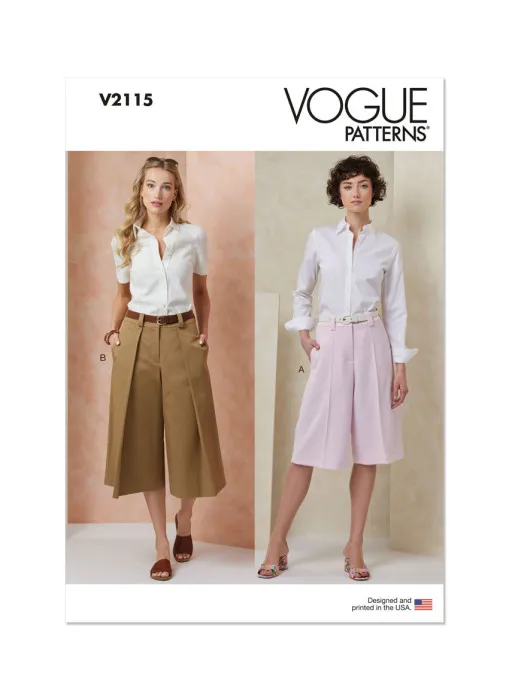 V2115 VOGUE Schnittmuster für kurze Hosen