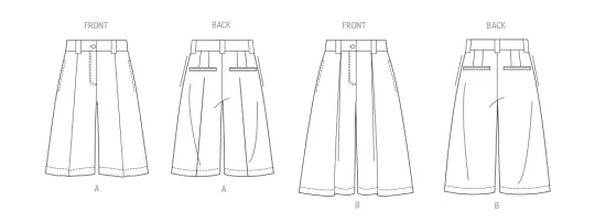 V2115 VOGUE Schnittmuster für kurze Hosen
