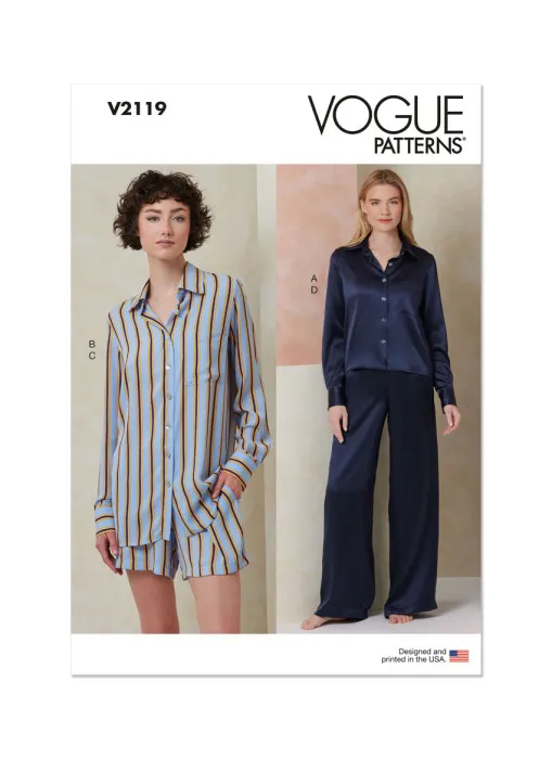 V2119 VOGUE Schnittmuster Pyjama Shorty S-XXL