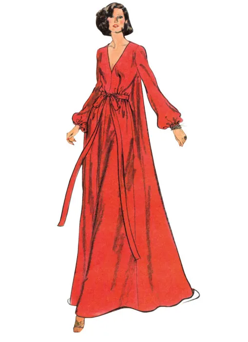 V2124 VOGUE Schnittmuster Retro-Kleid 70er-Jahre