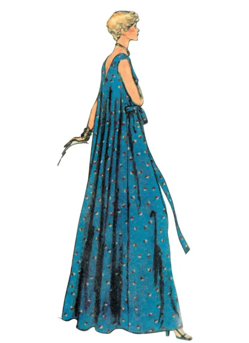 V2124 VOGUE Schnittmuster Retro-Kleid 70er-Jahre