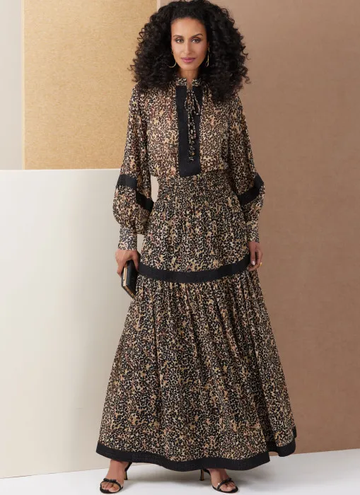 V2127 VOGUE Schnittmuster 2tlg Maxikleid