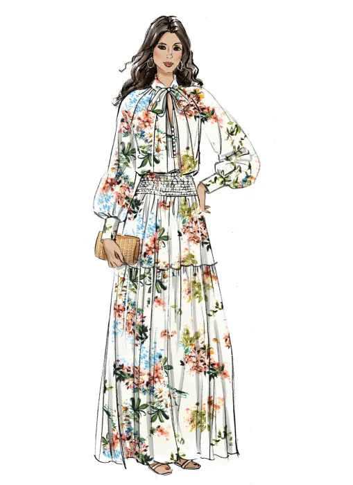 V2127 VOGUE Schnittmuster 2tlg Maxikleid