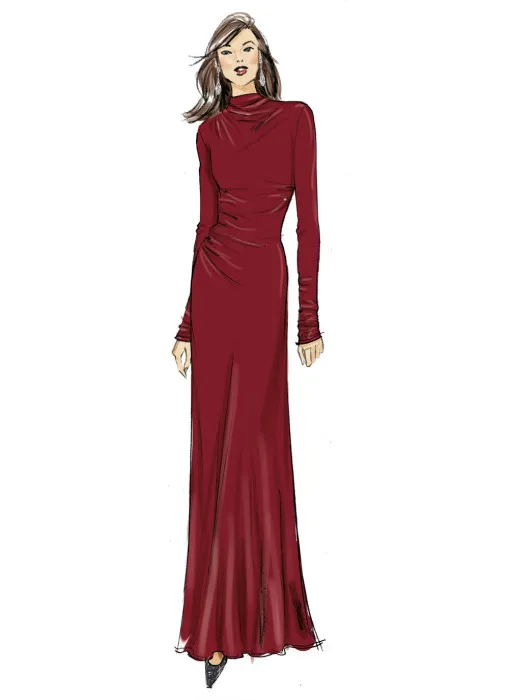 V2128 VOGUE Schnittmuster Jersey Abendkleid EASY!