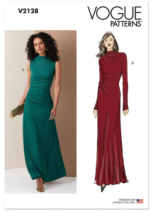 V2128 VOGUE Schnittmuster Jersey Abendkleid EASY!