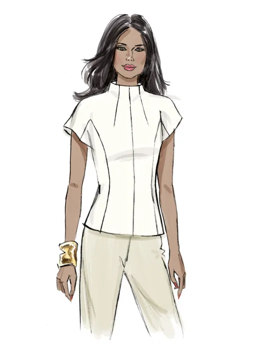 V2134 VOGUE Schnittmuster Stehkragenbluse