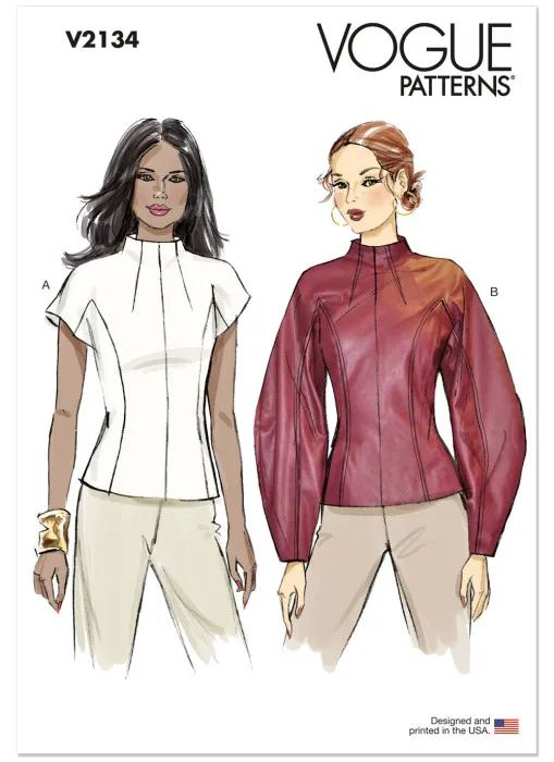 V2134 VOGUE Schnittmuster Stehkragenbluse