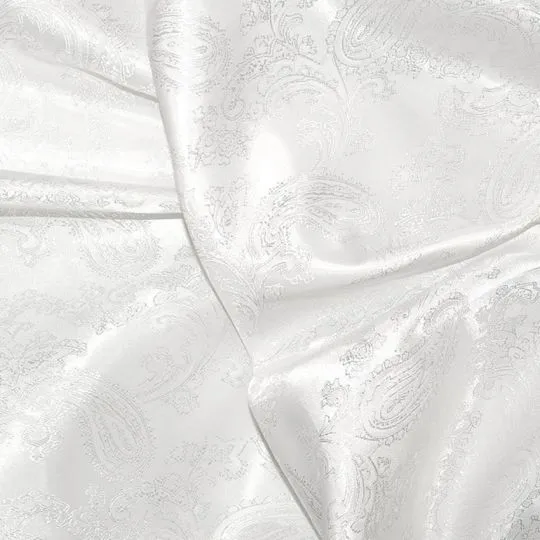50cm Futterstoff la Viscosa Paisley weiß